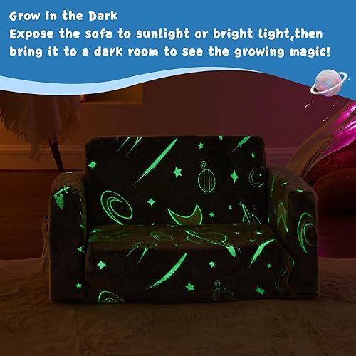 Miniatura 6 de Sillas para niños, sofá infantil plegable 2 en 1, silla suave y cómoda, sofá convertible para bebé, sofá extraíble para bebés, niñas y niños