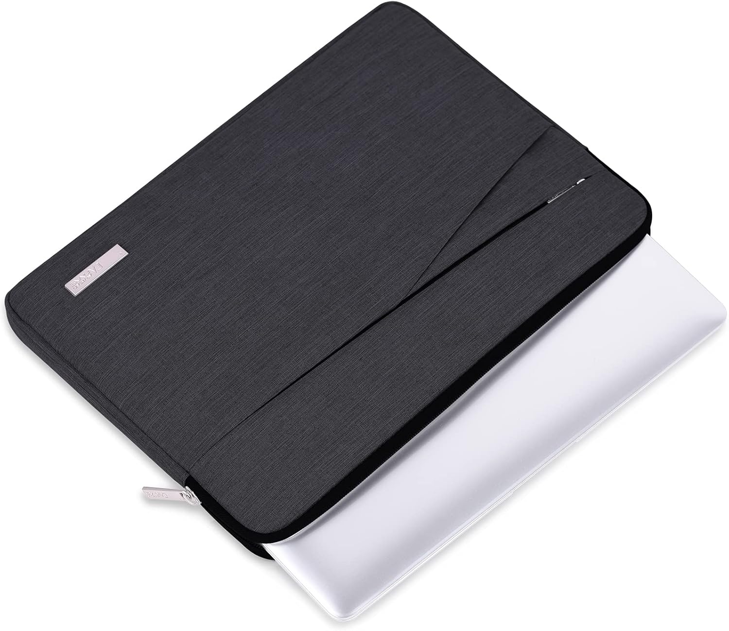 Laptop Sleeve Case 15-15.6 Inch Water Resistant Laptop Bag Cover Portable 360° Protective Computer Case Bag Compatible with 15 Inch MacBook AirPro with Pocket Black , Medium