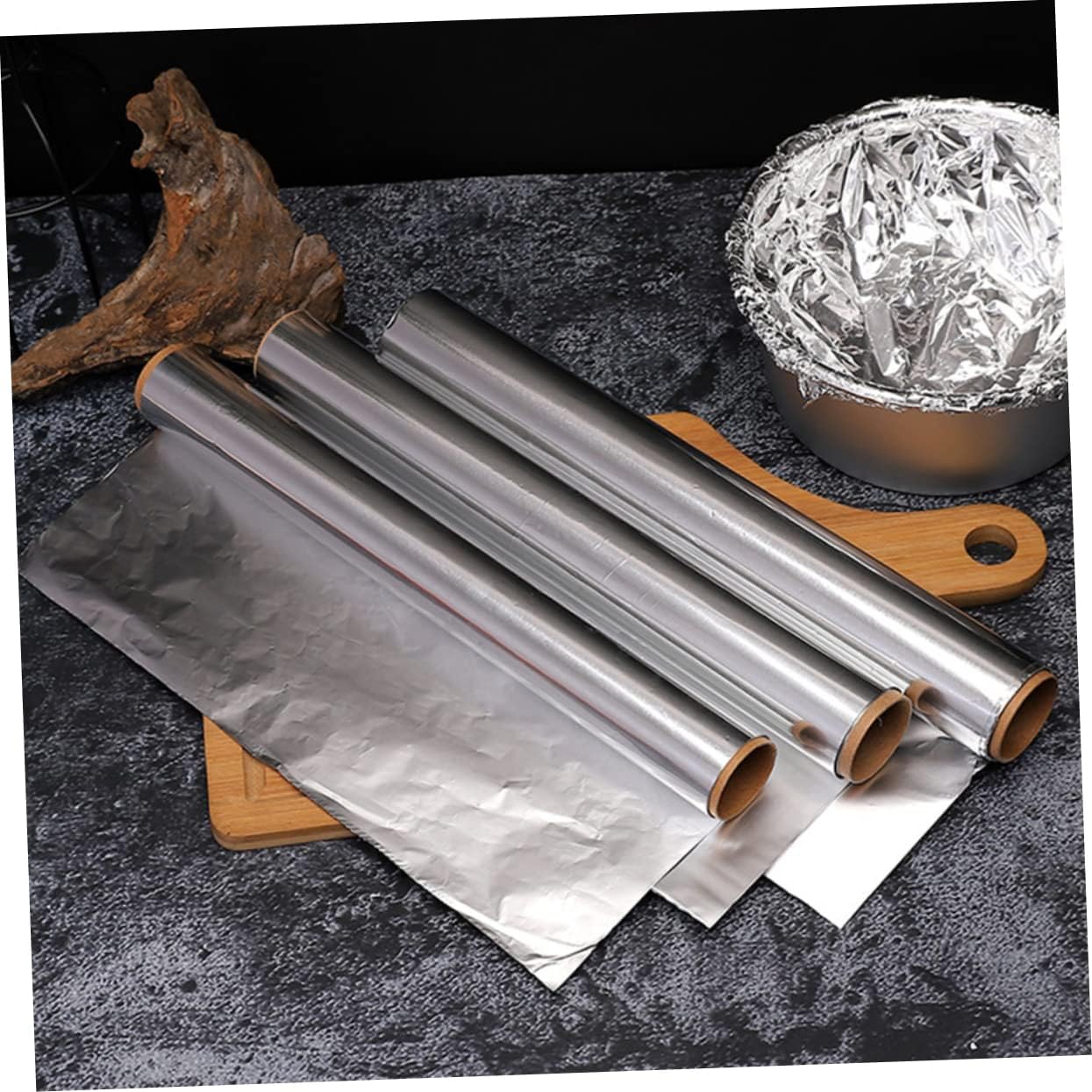 30cm x 5m Heavy Duty Aluminum Foil Sheets Non-Stick Kitchen Wrap for Baking BBQ and Roasting 4 Pack Household Aluminum Foil Roll