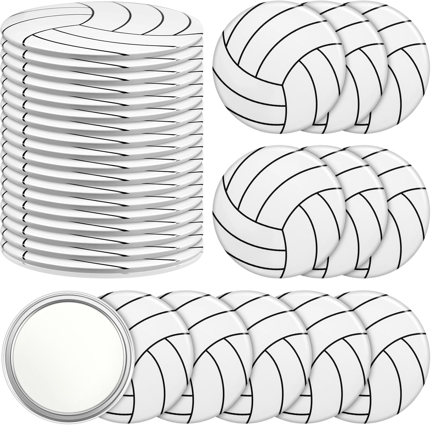 Taiyin 18 Pcs Volleyball Gifts for Team Bulk Compact Mirror Round Sport Makeup Pocket Mirror 2.76 Inch Portable for Team Player Accessories Volleyball Party Supplies Goodie Bag Stuffers