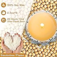 Vista 3 de Velas perfumadas, 9 paquetes de velas de 2.5 onzas, velas de soja perfumadas para el hogar, juego de velas de aromaterapia para aliviar el estrés