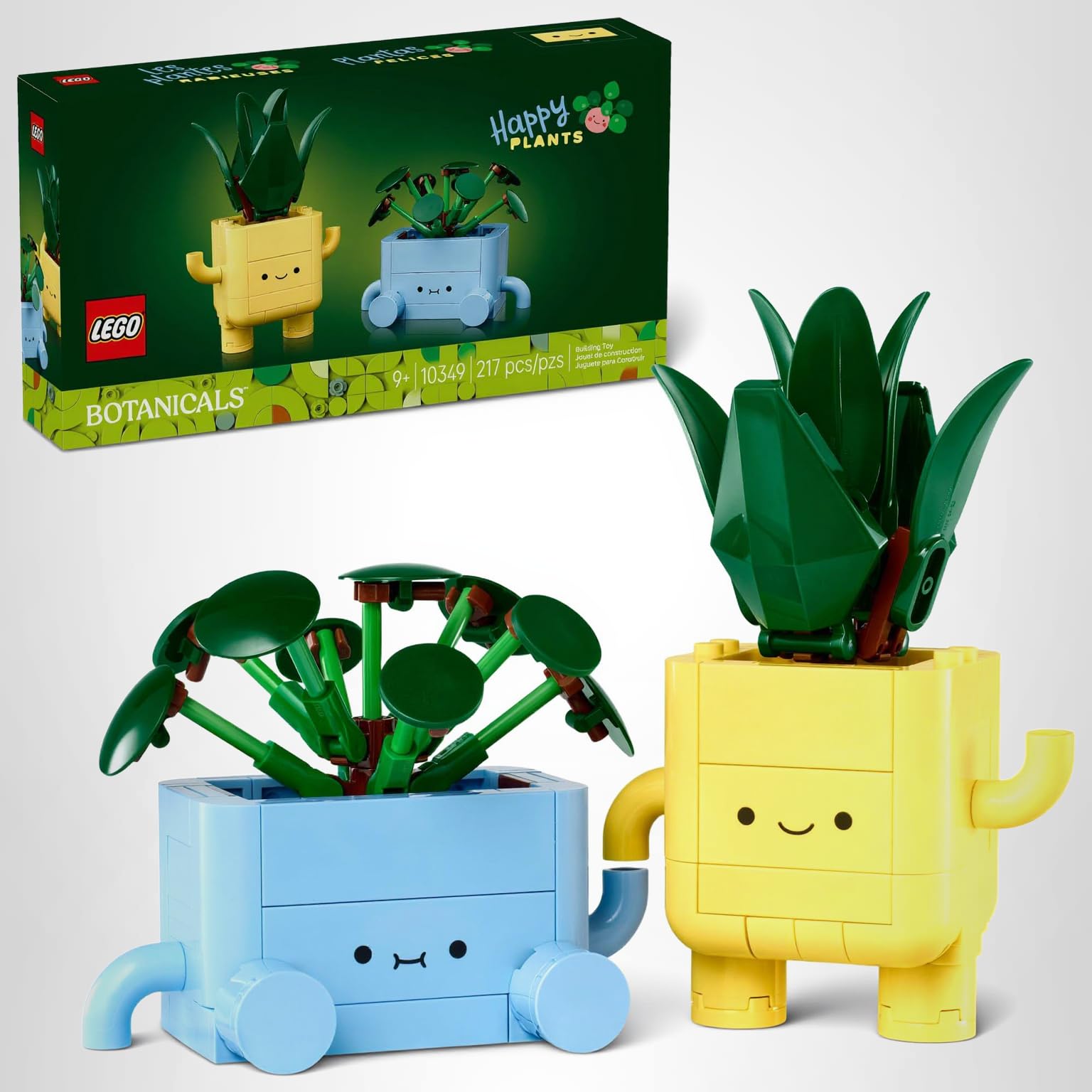 LEGO Botanicals Happy Plants Building Toy for Kids, Girls, and Boys 9+ - Playroom Decor for Desk or Shelf - Birthday Gift Idea for Young Gardeners - Artificial Indoor Plant for Play & Display - 10349