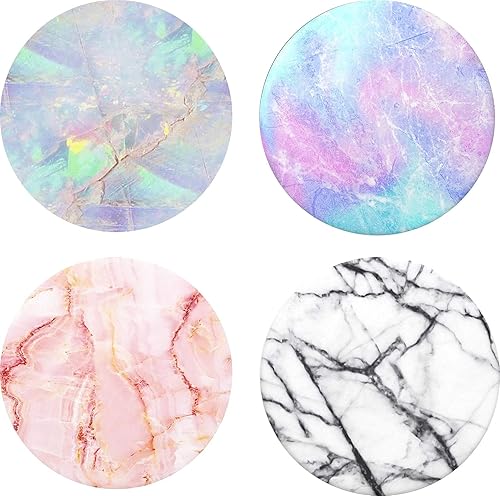 Miniatura 1 de Soporte multifunción para teléfono celular, agarre expandible de mármol rosa dorado rosa y blanco para teléfonos inteligentes y tabletas (paquete de