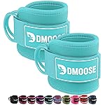 DMoose Fitness Ankle Straps for Cable Machines - One Size Fit Premium Padding, Glute Kickback Ankle Strap for Women & Men, Cable Attachments for Gym & Booty Workouts (Baby Blue - Pair)