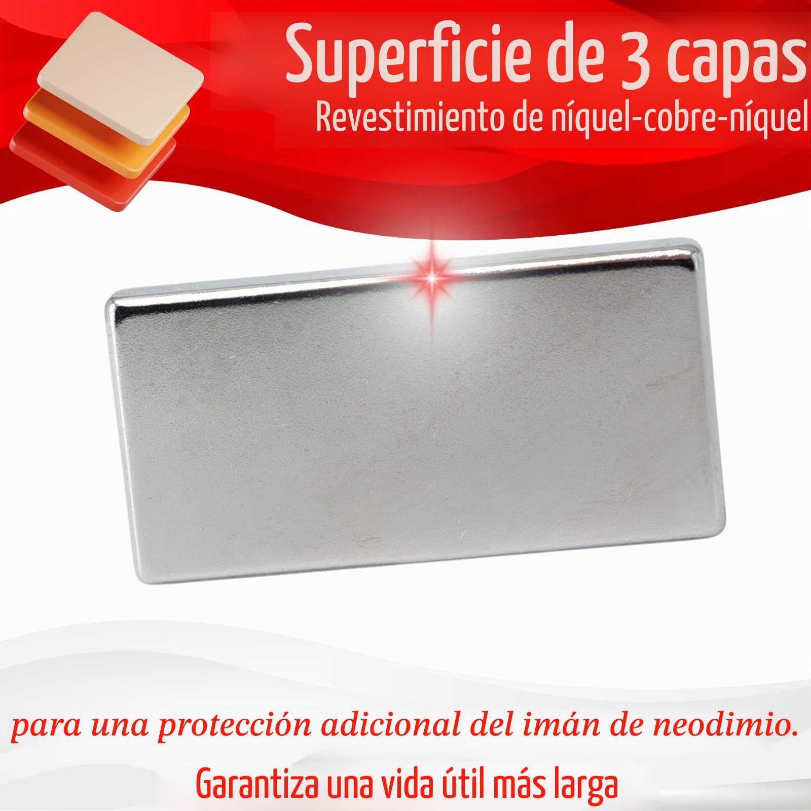 Imanes de neodimio N52, extrafuertes, 40 x 20 x 5 mm, 13 kg, imán de neodimio de 40 mm, 40 x 20 x 5 mm, imanes de neodimio superfuertes (10 unidades)