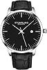 Stuhrling Original Mens Classic Dress Wrist Watch with Date - Minimalist Analog Watch Dial, Calfskin Leather Strap