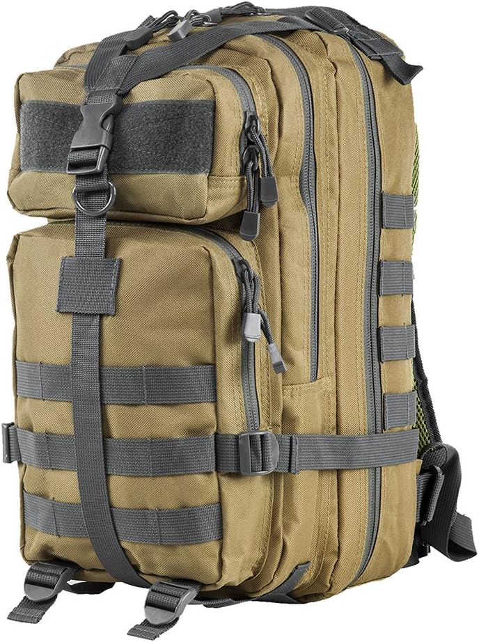 VISM by NcStar Small Backpack with Urban Trim, Tan/Gray