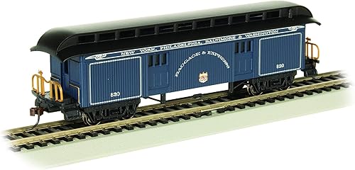 Coche de equipaje antiguo con techo de clerestory de extremo redondo - B&O Royal Blue - Escala HO