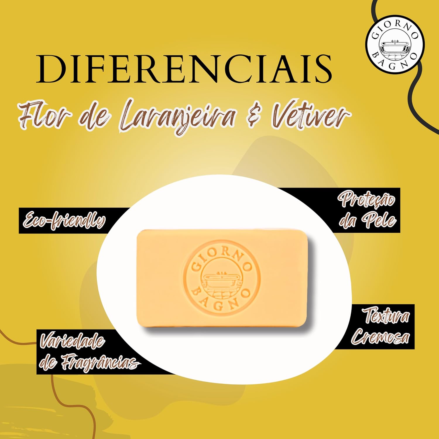 Giorno Bagno Sabonete Em Barra Para Mãos E Corpo Aroma Flor De Laranjeira & Vetiver 180G