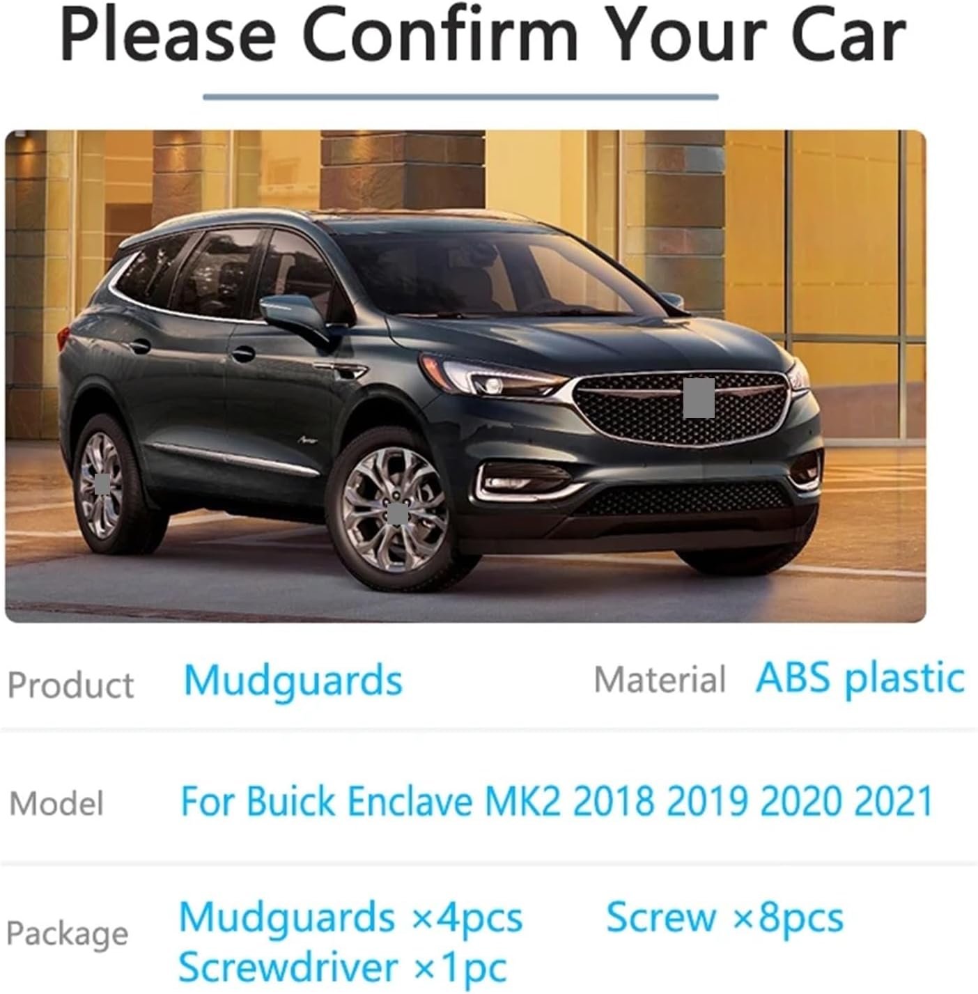 Mudguard For buicks Enclave MK2 2018 2019 2020 2021 Splash Guards Front Rear MudFlaps Wheel Protector Auto Accessories fenders