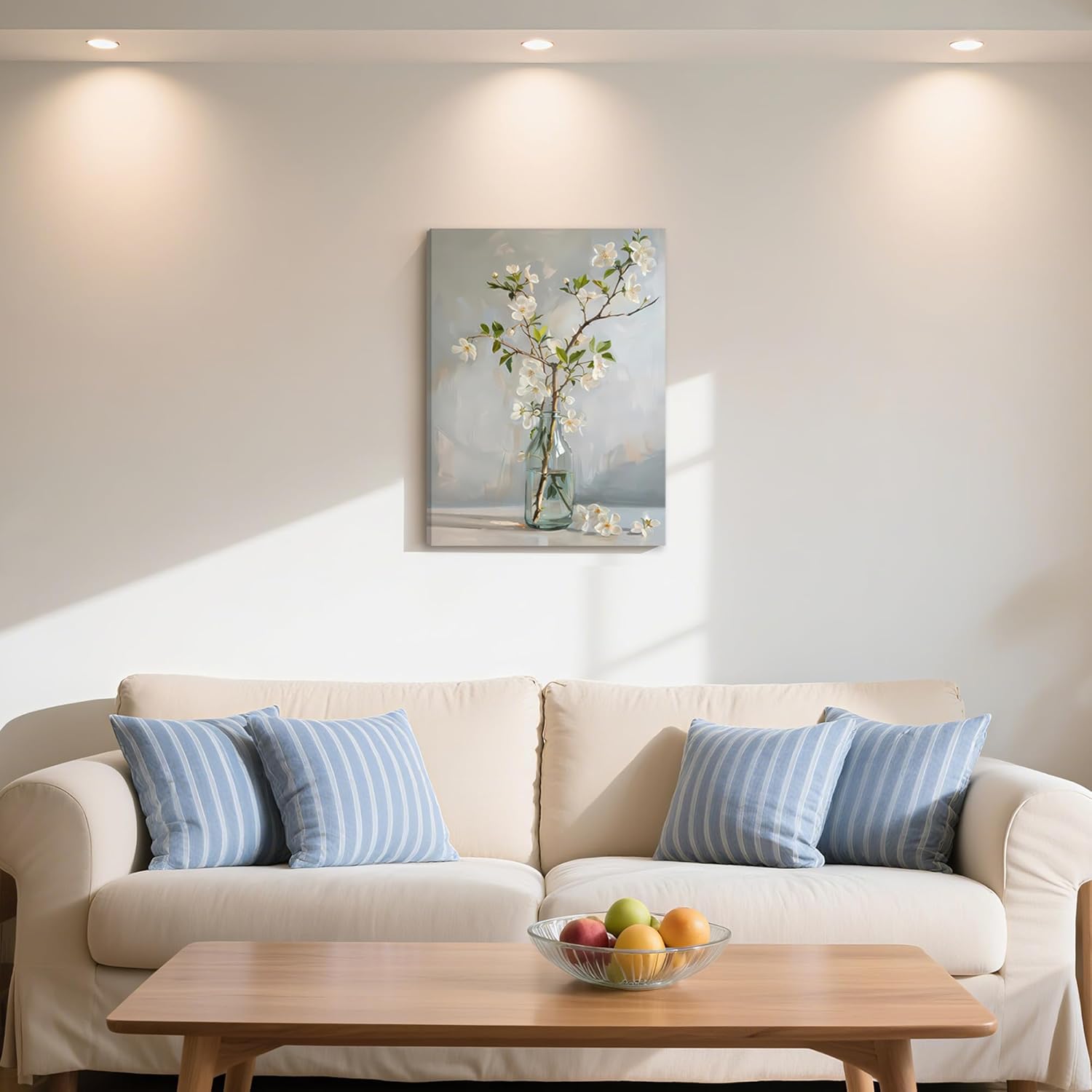 Ovczax Floral Canvas Wall Art, Bathrooms Wall Decor, Home Decor, for Dining Room, Bathroom, Living Room Decoration 24" x 16"