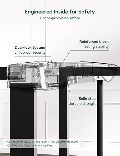 Miniatura 3 de Babelio Puerta de metal con cierre automático PressGuard P7, puerta extra ancha para mascotas para la casa y las puertas, puerta para niños montada