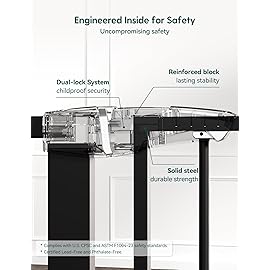 Babelio Metal Auto Close Baby Gate PressGuard P7,Extra Wide Pet Gate for The House and Doorways, Pressure Mounted Walk Thru Child Gate with Door (Black, 30 Tall 29-48 Wide)