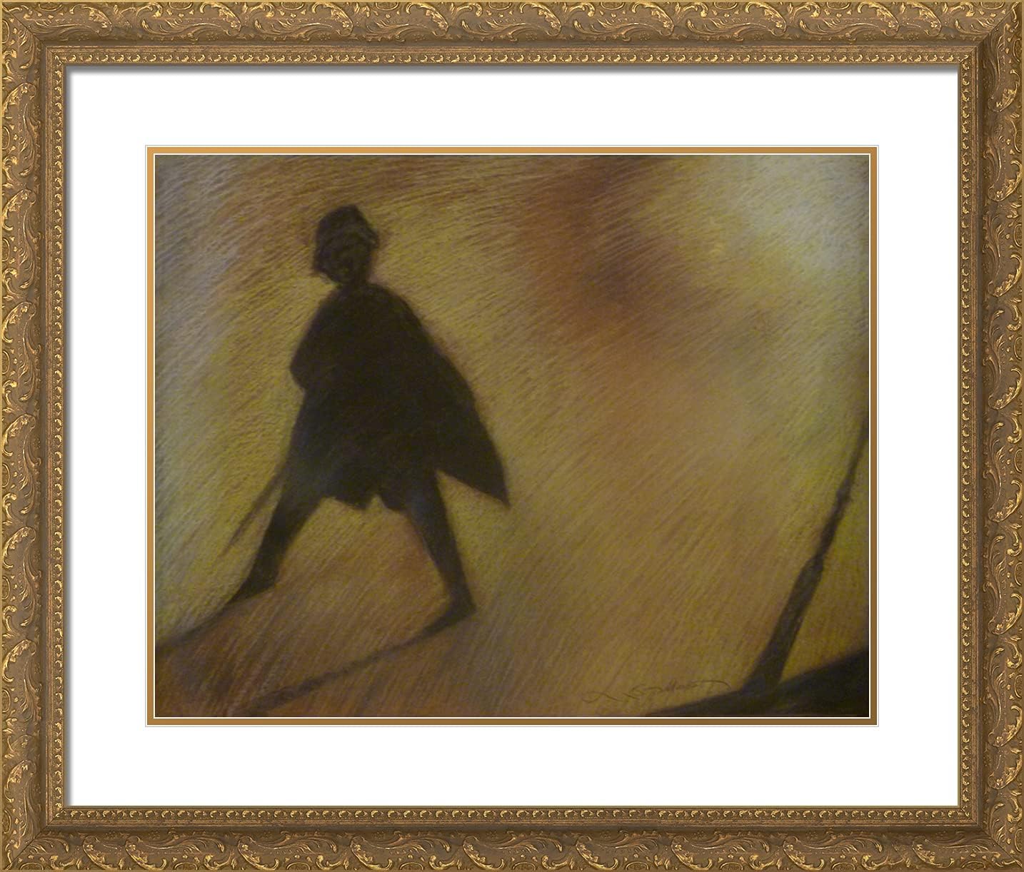ArtDirect Spilliaert, Leon 23x20 Gold Ornate Framed Art Print with Double Matting Titled: The End of a Beautiful Day