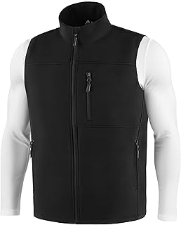 Mens Waterproof Golf Vest Fleece Lined Warm Ｏuterwear Softshell Windproof Sleeveless Lightweight Winter Jacket