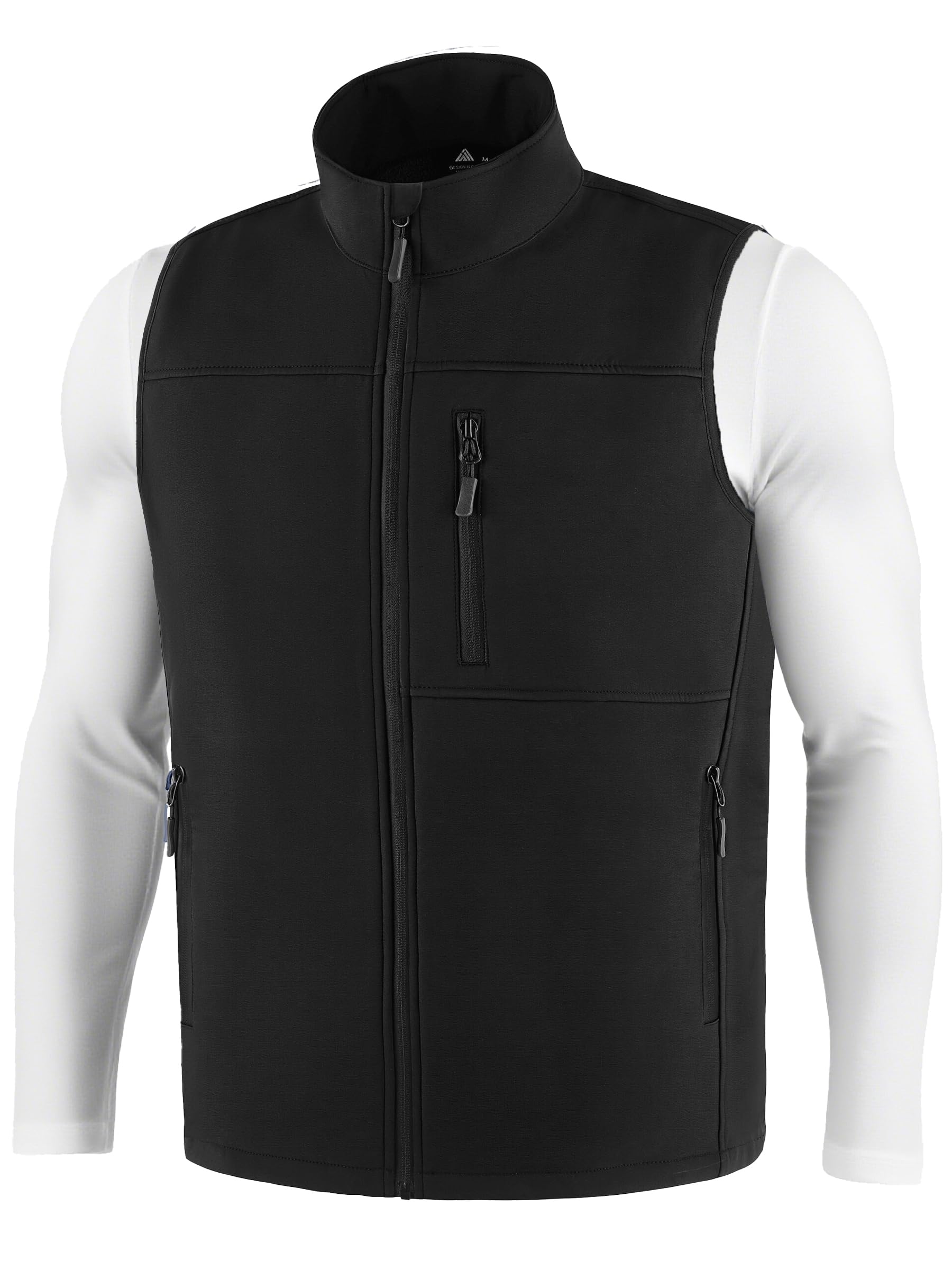 WENTTUO Mens Waterproof Golf Vest Fleece Lined Warm Ｏuterwear Softshell Windproof Sleeveless Lightweight Winter Jacket