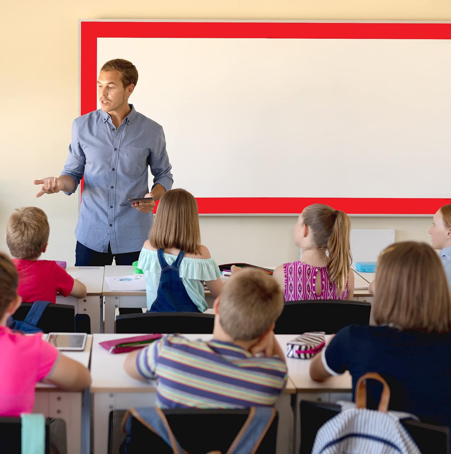 Teacher Created Resources Red Straight Border Trim (5792)