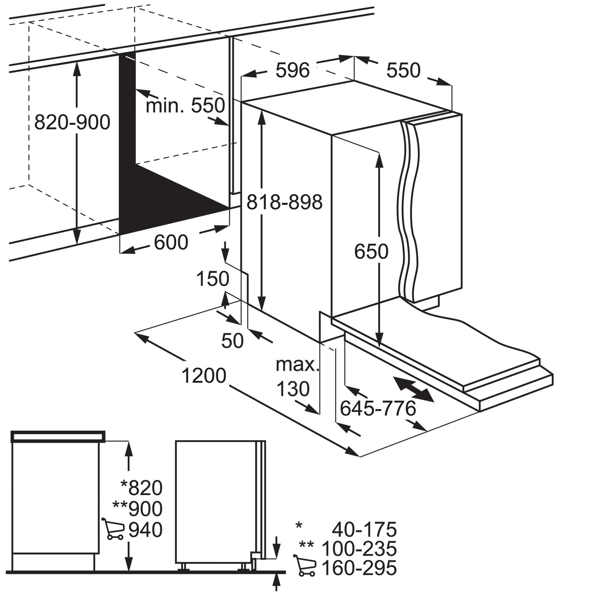 Electrolux 600, lavastoviglie da incasso totale LSV48400L, 14 coperti, SatelliteClean, vassoio portaposate MaxiFlex, 60 cm[Classe di efficienza energetica C]