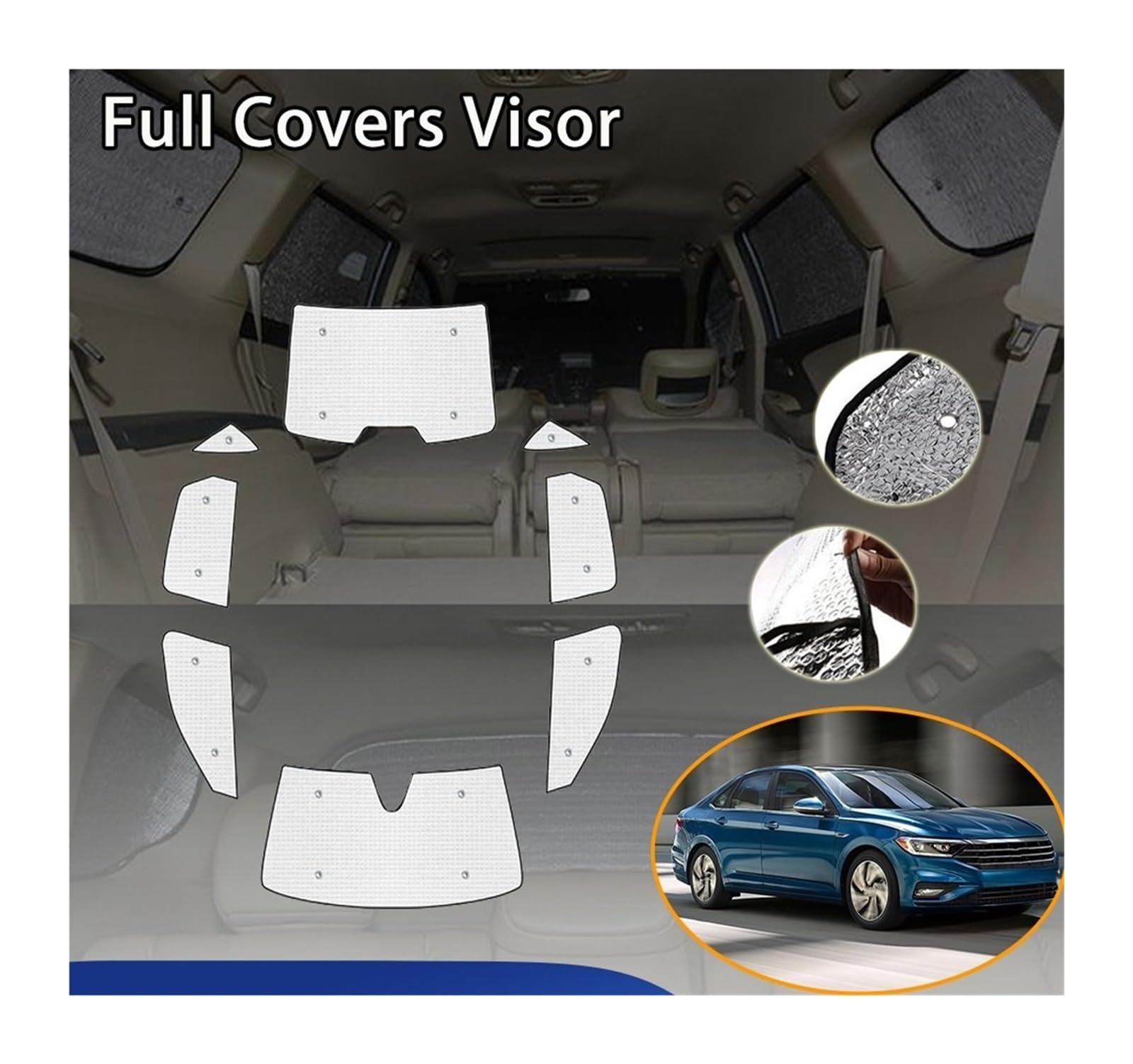 Parasol Coche Parasoles De Cobertura Completa Para Coche Para VW Para Jetta A7 MK7 Para Vento 2019 ~ 2023 Cubierta Reflectante Para Parabrisas Parasoles Parasol Ventana Coche ( Tamaño : Rear Windows 5