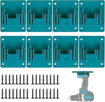 8 Pieces Wall Mount Tool Holder for Makita with 32 Screws