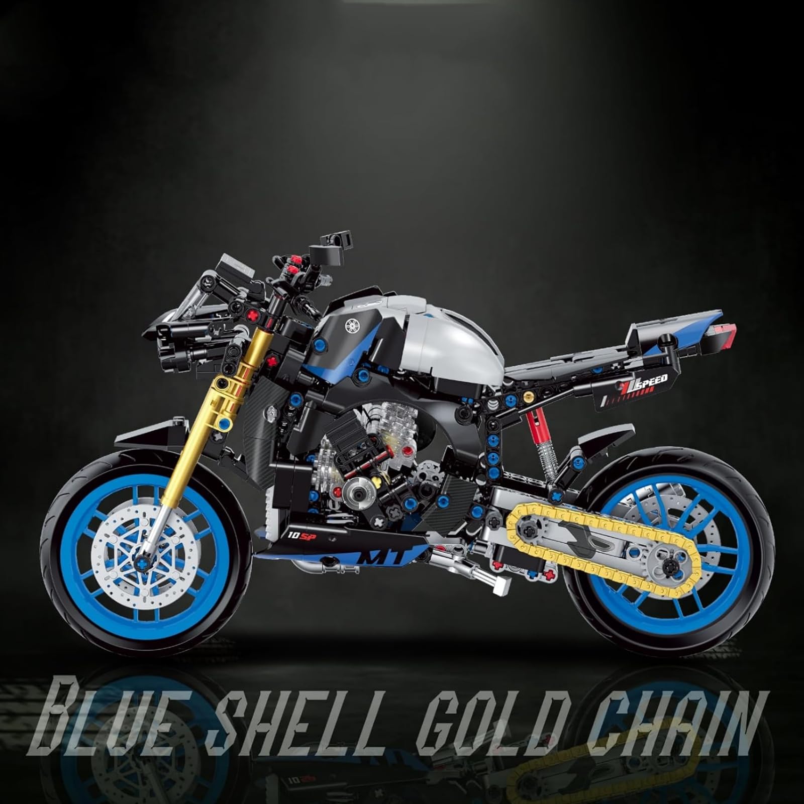 Ebortsin Motorcycle Building Blocks Set, 638 Pcs MT-10 Motorbike Building Kits, Tech Concept Supermotorcycle Model Toys - Image 4