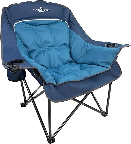 Miniatura 10 de Black Sierra Silla de camping de felpa para deportes y exteriores, silla plegable extragrande XL para exteriores soporta 400 libras, sala de estar