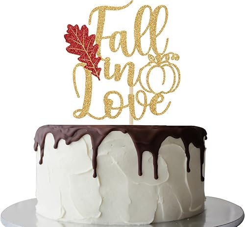 Decoración para pastel de otoño con temática de otoño, boda, despedida de soltera, aniversario, fiesta, decoración de fiesta de boda de otoño,