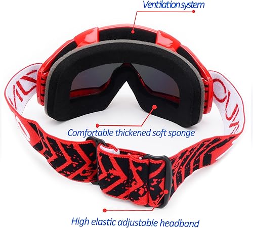 Miniatura 4 de Gafas de motocross, paquete de 2 gafas ATV para motocross, todoterreno, motocicletas, carreras MX UTV