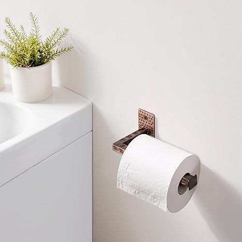 Miniatura 9 de Monarch Abode 17088 - Soporte de papel higiénico de cobre martillado a mano, antiguo