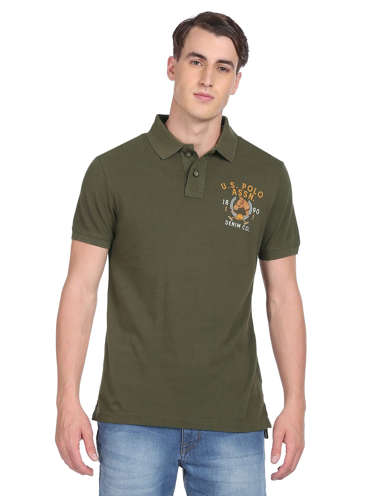 u.s. polo assn. Men Cotton Solid Regular Fit T-Shirt-picture-32