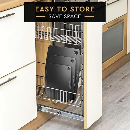 Miniatura 6 de Tabla de cortar apta para lavavajillas para cocina, tabla de cortar grande de madera compuesta, delgada y ligera, resistente al calor, sin BPA,