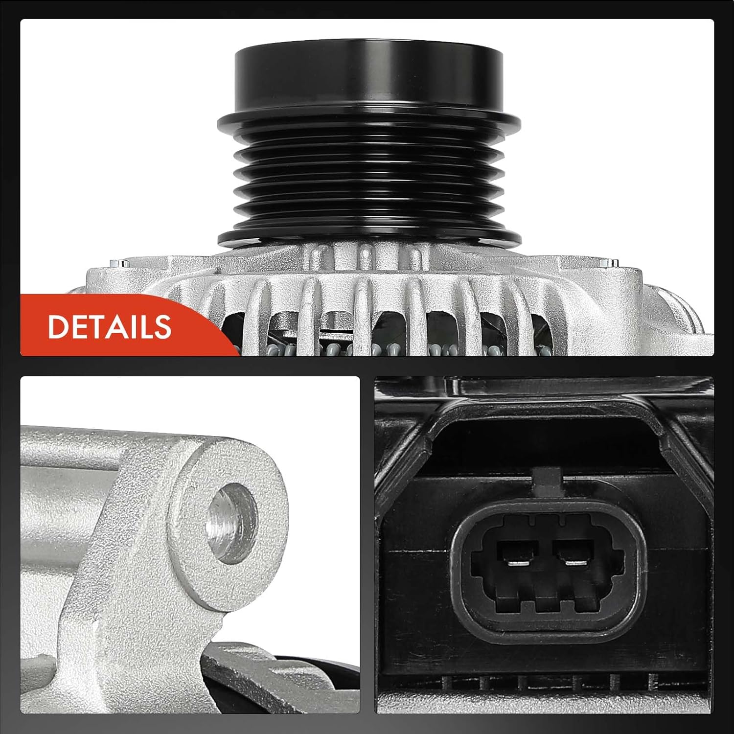 A-Premium Alternator Compatible with Chevrolet & Buick Models - Malibu 2013-2015, Impala 2014-2015, Regal 2014-2017, Envision 2017-2020, 2.0L 2.5L, 12V 130A 5-Groove Decoupler Pulley CW