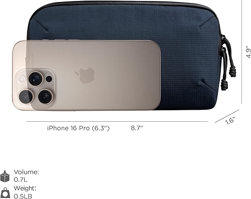 Miniatura 2 de ALPAKA Flight Pouch Pro - Bolsa cruzada de 0.7 L para mujeres y hombres con bloqueo RFID, bolsa para pasaporte, tela Axoflux 400D resistente a la