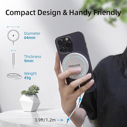 Miniatura 7 de Cargador inalámbrico magnético para iPhone de 15 W, cargador inalámbrico rápido y seguro de carga inalámbrica compatible con iPhone 1717 Pro17 Pro