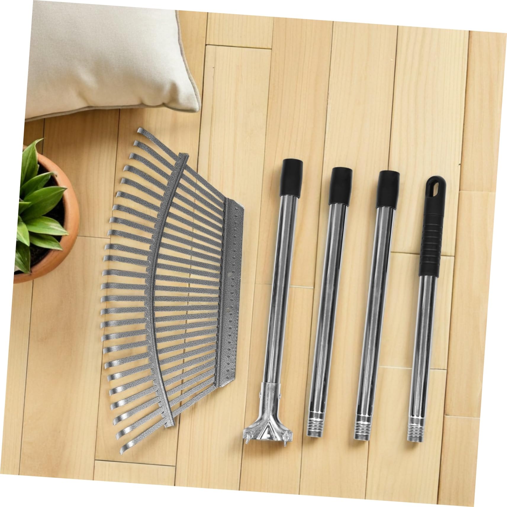 UPKOCH Rastrillo De Jardín De Metal Pequeño y Resistente con Mango De Acero para Césped Jardinería y Rastrillo para Limpieza De Jardín