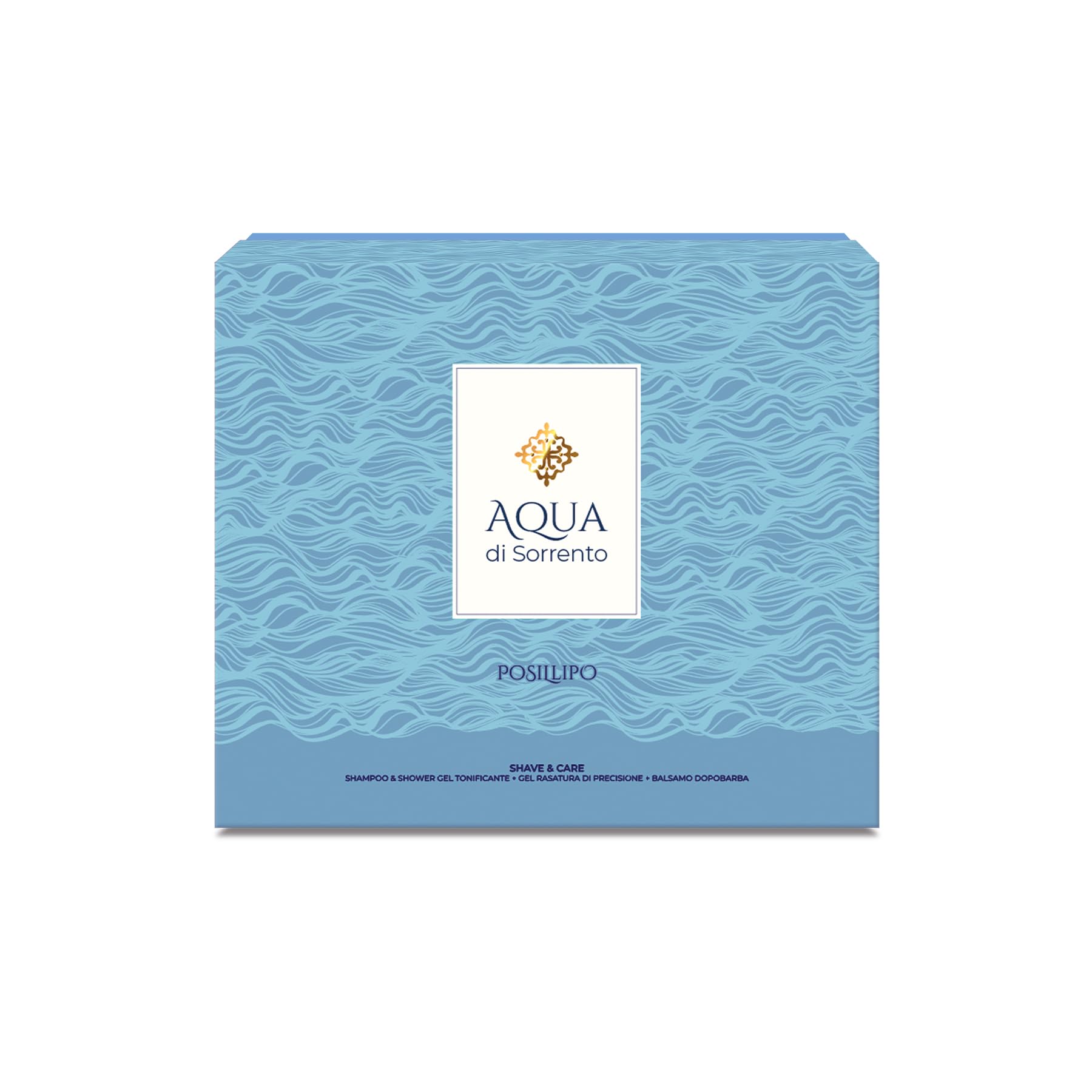 AQUA DI SORRENTO | Posillipo, Confezione Regalo Uomo, Gel Doccia e Shampoo & Shower Gel da 200ml + Balsamo Dopobarba 100ml, Fragranza Agrumata, Floreale e Legnosa