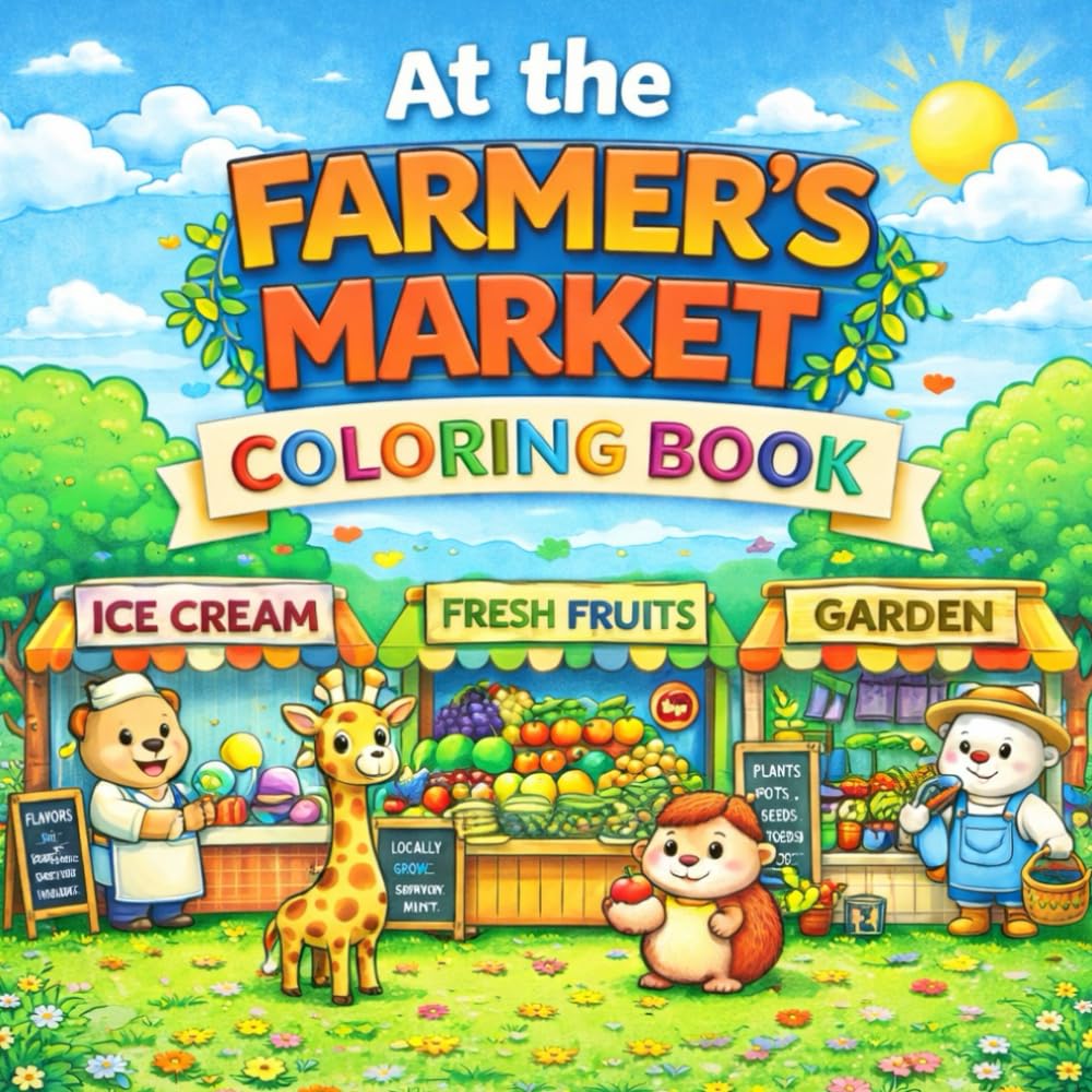 At the Farmer's market Coloring book