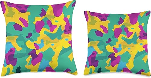 Miniatura 3 de Pure Pattern Paradise Colorful Abstract Camouflage Pattern #014 Throw Pillow, 16x16, Multicolor