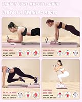 Aparat de fitness pliabil Giabuao pentru Pilates și abdomen, cu rolă abdominală, suport pentru coate, coardă de tensionare și sistem de revenire automată pentru antrenament acasă 3