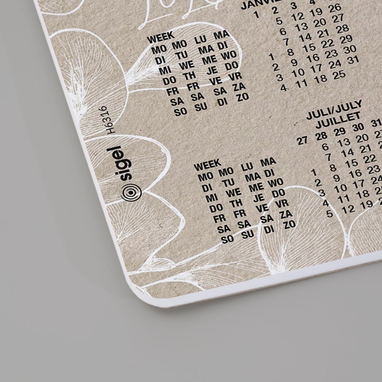 SIGEL H6316 Paper Desk Pad DIN A2, Calendar 2026-2028, 30 Sheets, Desk Mat Made of Sustainable Paper