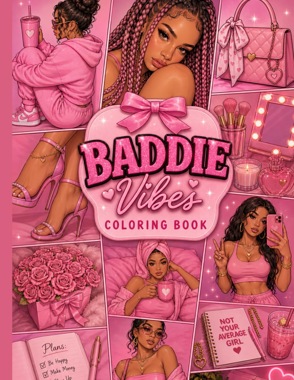 Baddie Coloring Book For Adults | Cute Girly Aesthetic , Relaxing And Trendy