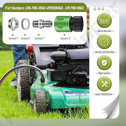Miniatura 8 de KitchenKipper 490-900-M061 Kit de lavado de cubierta de cortacésped compatible con cortacéspedes y tractores MTD 2005 y posteriores, se adapta a