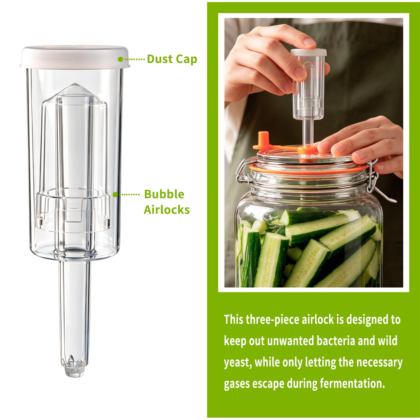 YBCPACK Lot de 2 grands bocaux de fermentation de 4 l pour kombucha, kimchi, kéfir – récipient Kimchi, large ouverture pour insertion, fermentation – Couvercle hermétique
