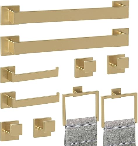 Miniatura 7 de Juego de accesorios de baño de 5 piezas de plata cepillada, juego de toallas de baño de acero inoxidable SUS304, toalleros montados en la pared.