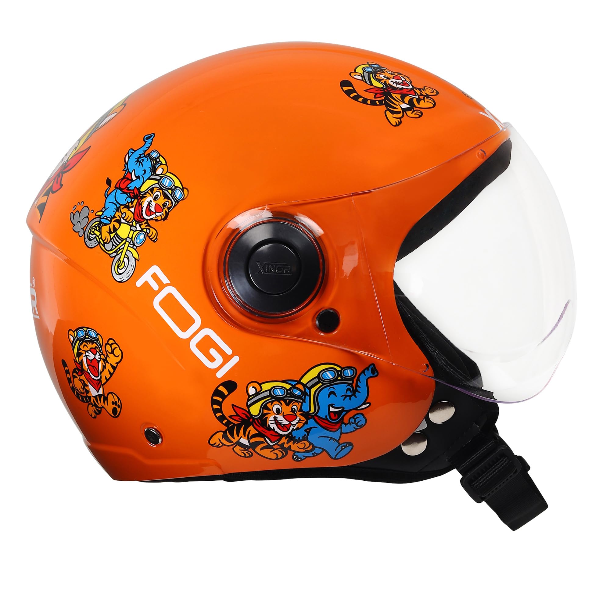 XINOR Kids Motorcycle Helmet Fogi ISI Certified Ages 6-14 Years Mickey Mouse Design - XS (Orange), Motorcycling-image-17