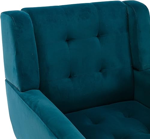 Miniatura 68 de Dolonm Midcentury - Silla decorativa moderna con brazos, silla auxiliar de lectura de tela tapizada con respaldo copetudo, silla decorativa con Gris