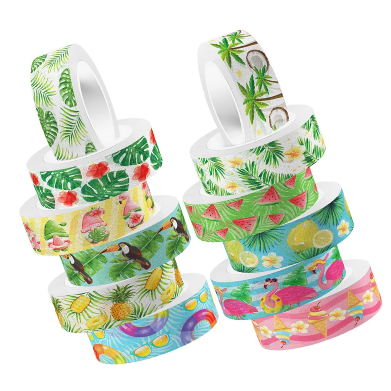 SEWACC 60rollos Cinta Washi Para Scrapbooking De Cinta Color Verde y Estampados Para Manualidades y Decoración De