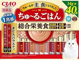 （まとめ買い）いなばペットフード CIAO チャオ ちゅ～るごはん まぐろバラエティ 14g×40本 猫用おやつ 【×3】
