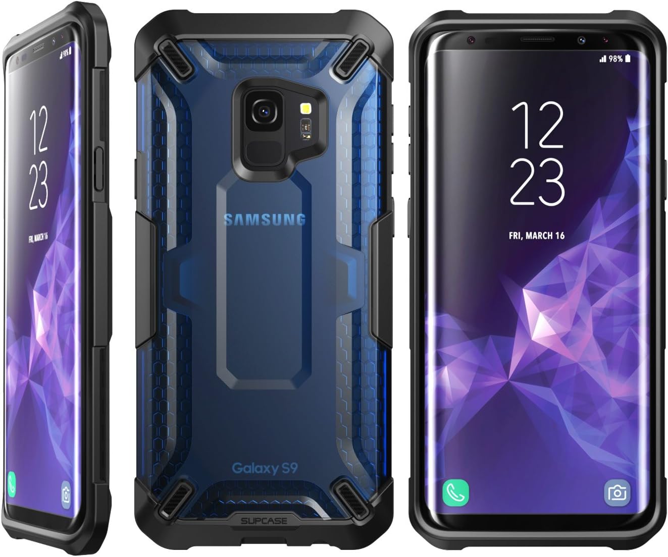 SUPCASE Galaxy S9 Case, Unicorn Beetle Series Premium Hybrid Protective Clear Case for Samsung Galaxy S9 2018 Release, Retail Package (Frost/Blue)