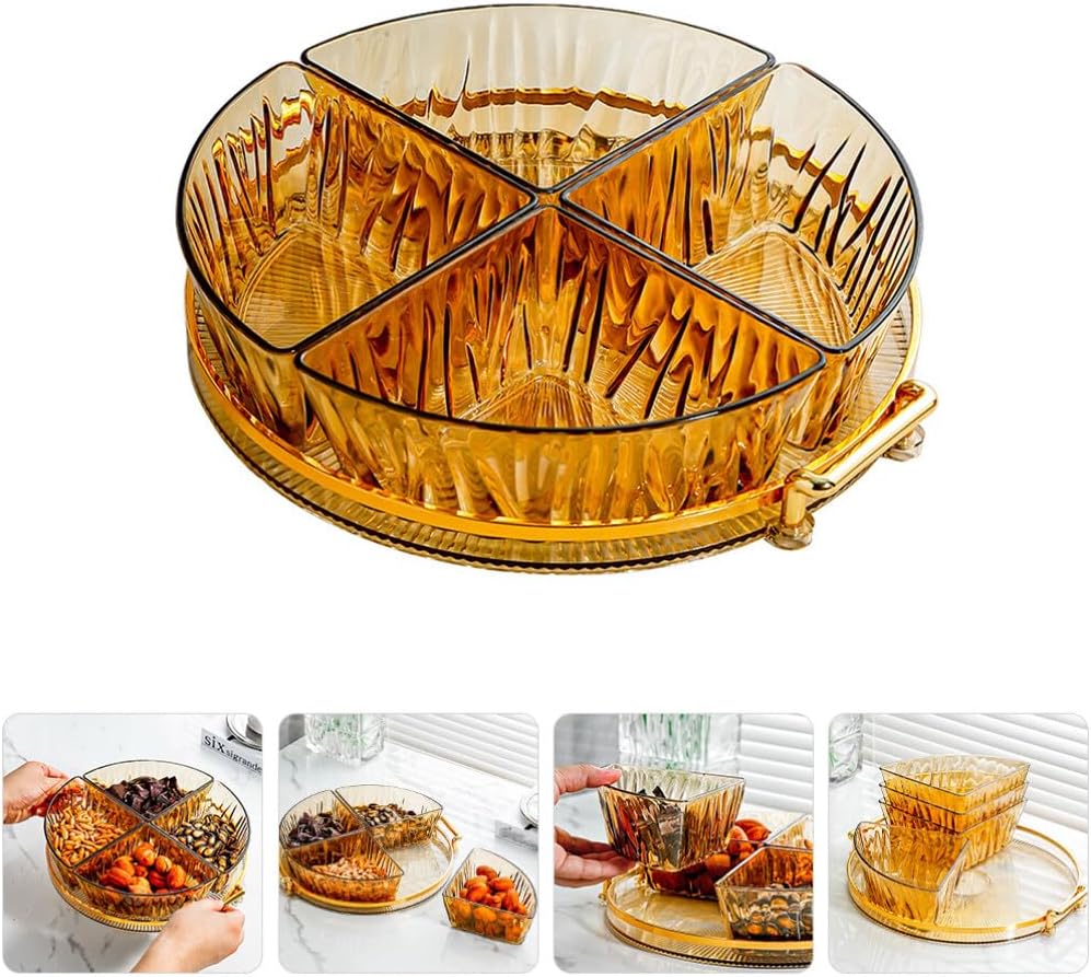 Happyyami 1 Set Food Tray Serving Trays for Parties Tray for Parties Snacks Storage Dish Serving Platter Fruit Platter Divided Snack Tray Fruit Plate Fruit Dish Multifunction Plastic